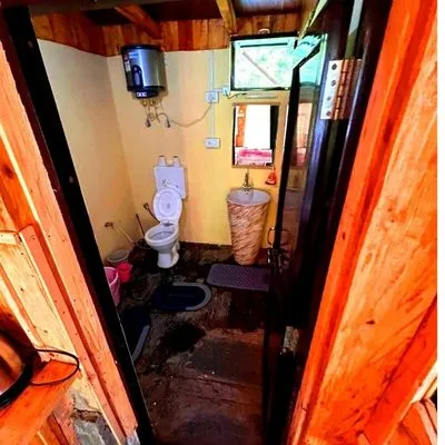 Washroom in Wooden Hut Cottage